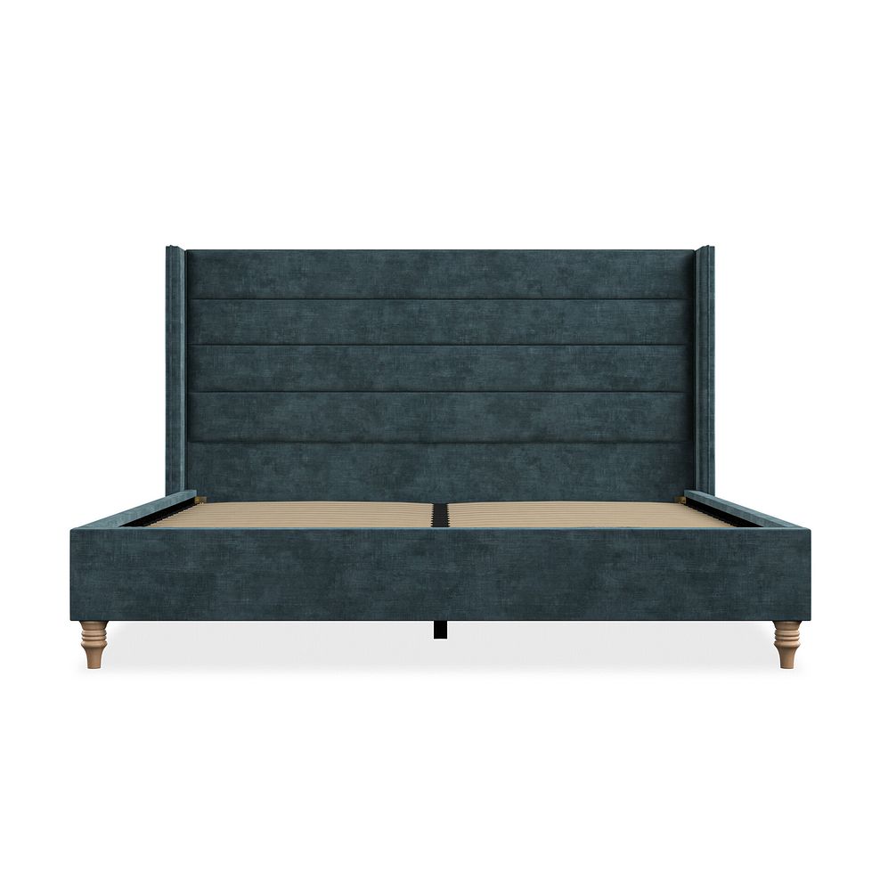 Penryn Super King-Size Bed with Winged Headboard in Heritage Velvet - Airforce 3
