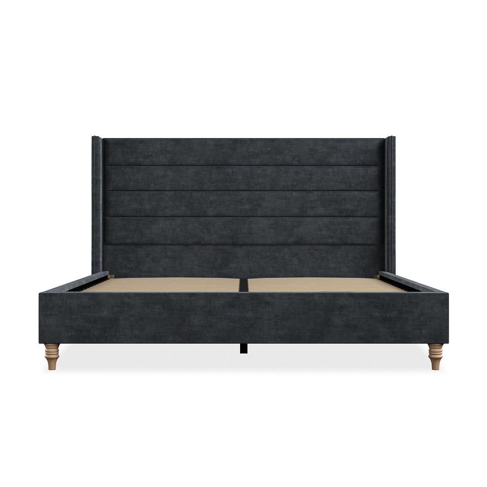Penryn Super King-Size Bed with Winged Headboard in Heritage Velvet - Charcoal 3