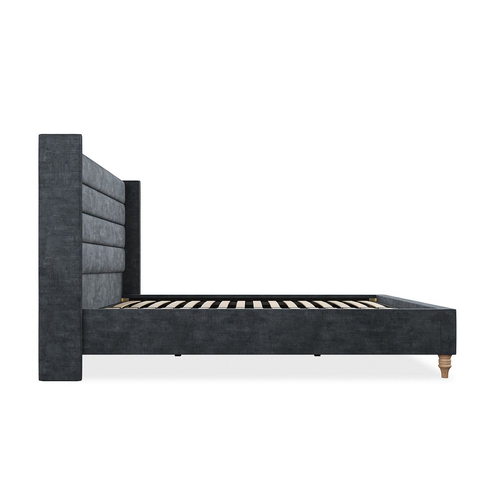 Penryn Super King-Size Bed with Winged Headboard in Heritage Velvet - Charcoal 4