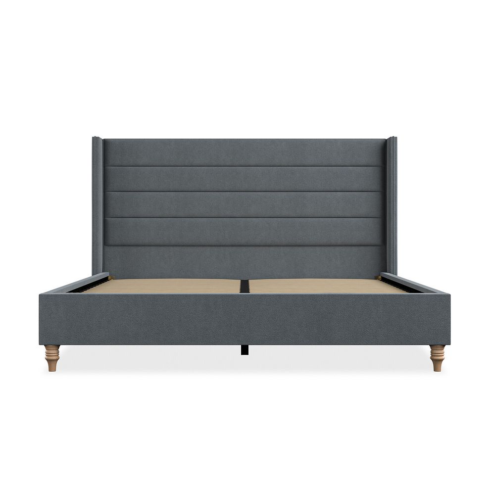 Penryn Super King-Size Bed with Winged Headboard in Venice Fabric - Graphite 3