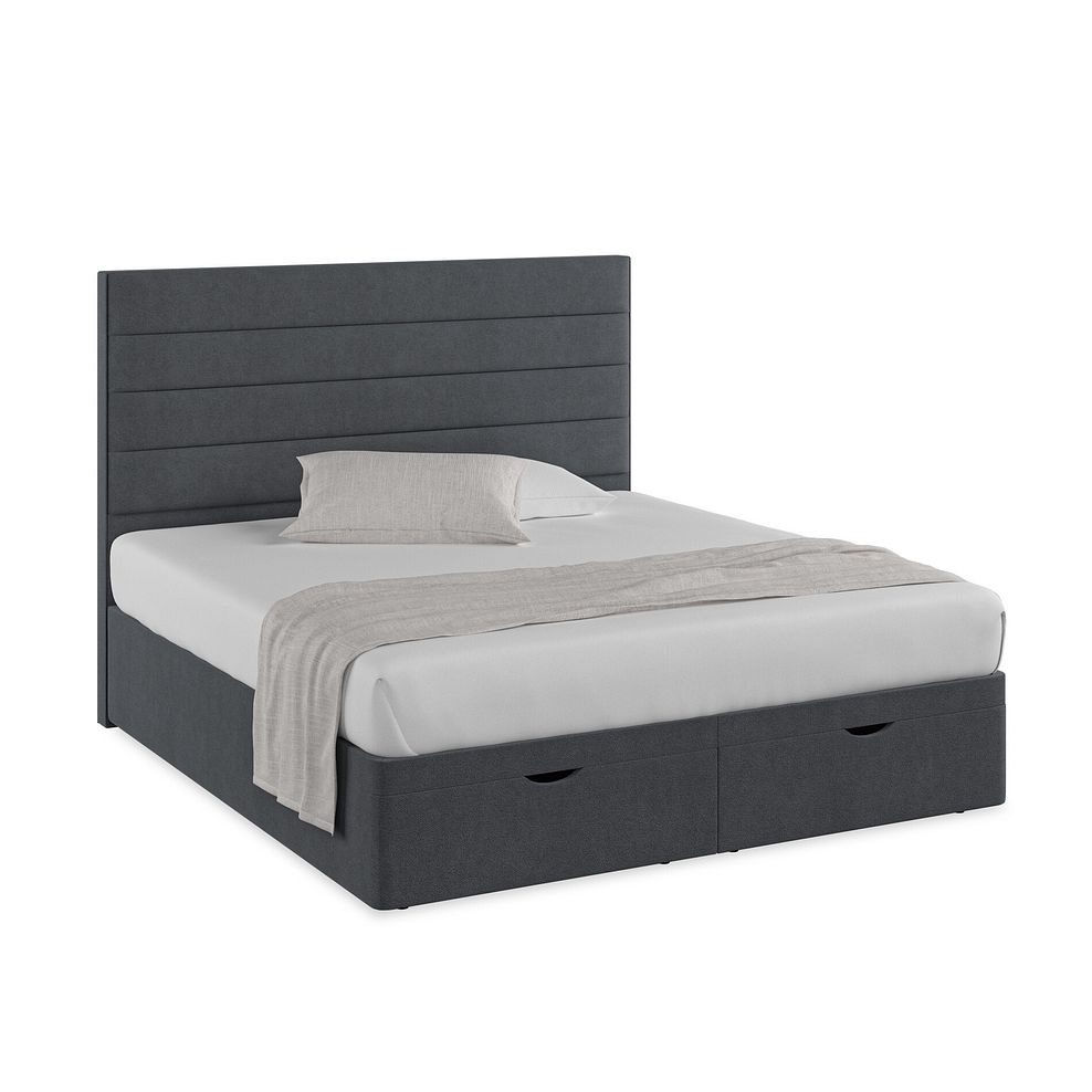 Penryn Super King-Size Storage Ottoman Bed in Venice Fabric - Anthracite 1