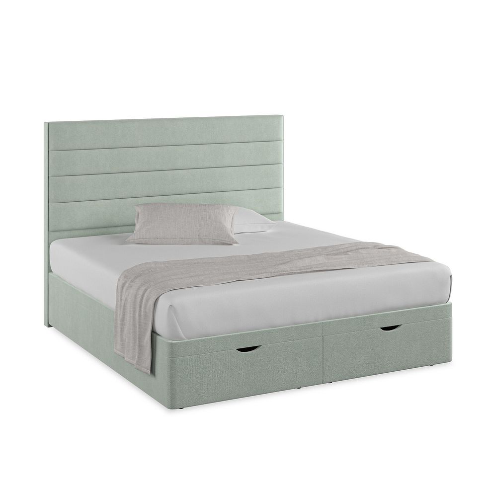 Penryn Super King-Size Storage Ottoman Bed in Venice Fabric - Duck Egg 1