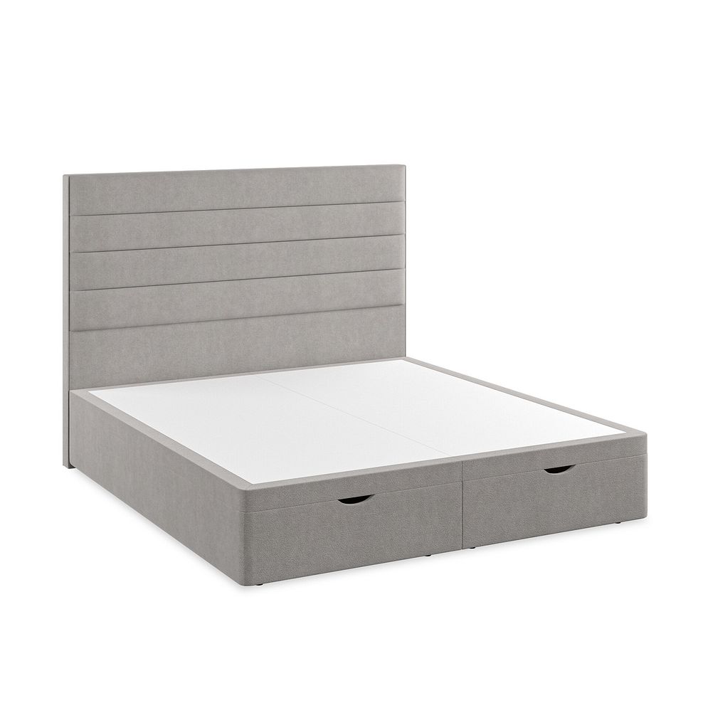 Penryn Super King-Size Storage Ottoman Bed in Venice Fabric - Grey 2