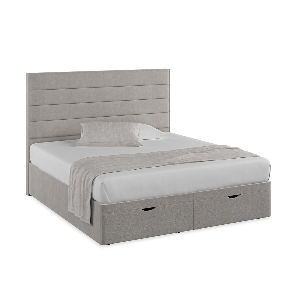 Penryn Super King-Size Storage Ottoman Bed in Venice Fabric - Grey 1