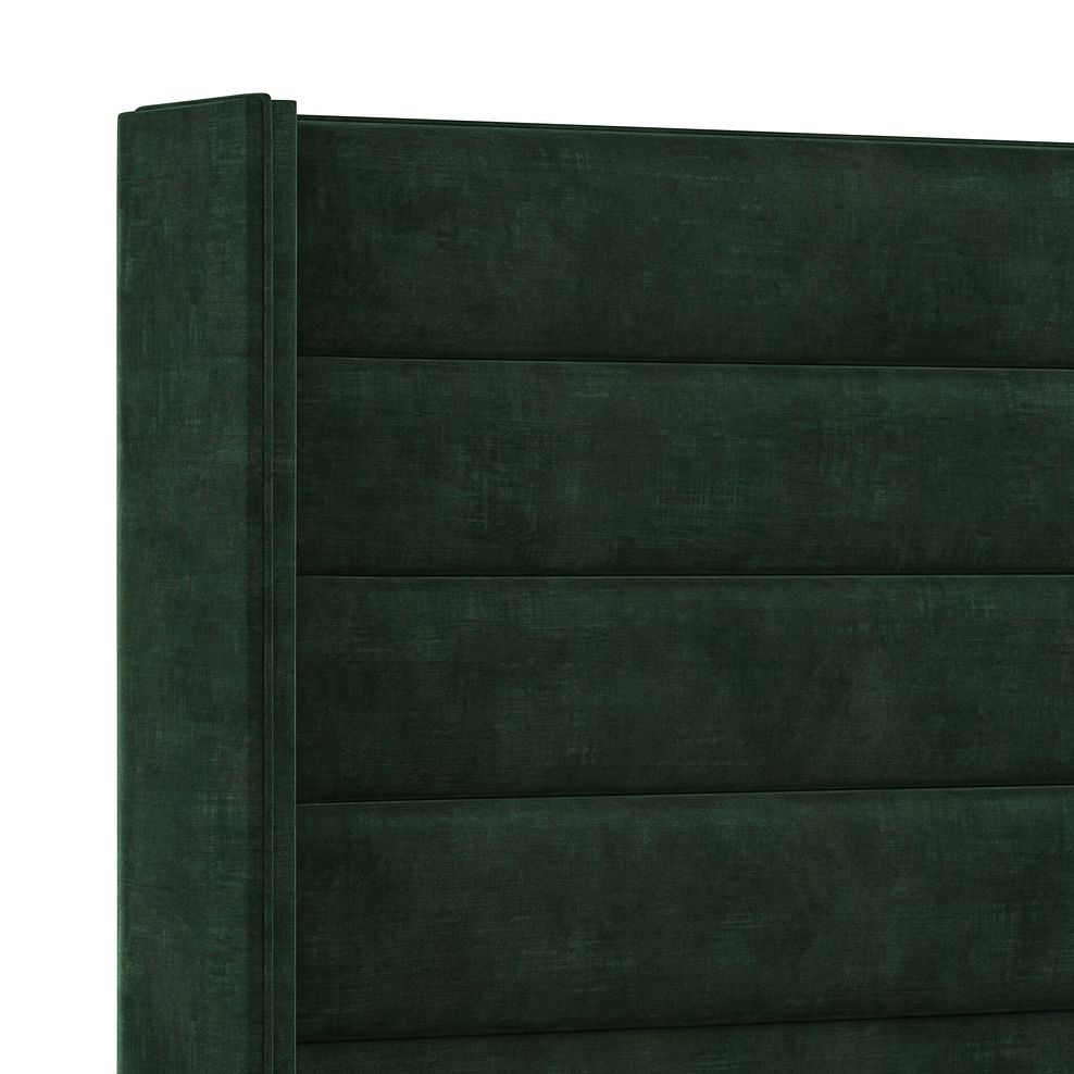 Penryn Super King-Size Storage Ottoman Bed with Winged Headboard in Heritage Velvet - Bottle Green 6