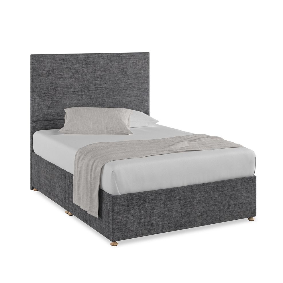 Penzance Double 2 Drawer Divan Bed in Brooklyn Fabric - Asteroid Grey 1