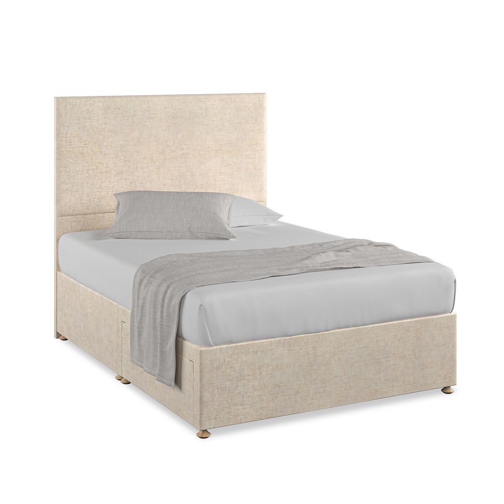 Penzance Double 2 Drawer Divan Bed in Brooklyn Fabric - Eggshell 1