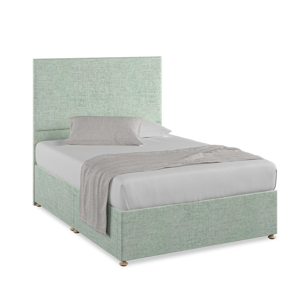Penzance Double 2 Drawer Divan Bed in Brooklyn Fabric - Glacier 1