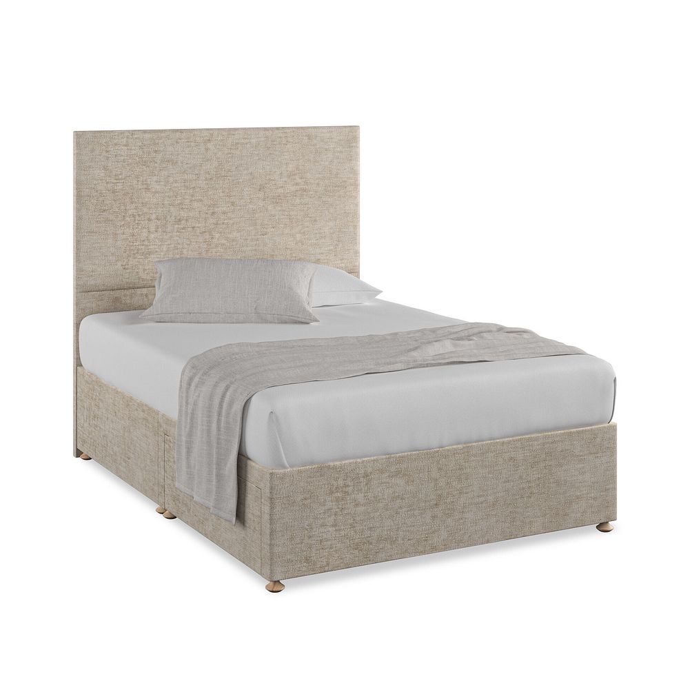 Penzance Double 2 Drawer Divan Bed in Brooklyn Fabric - Quill Grey 1