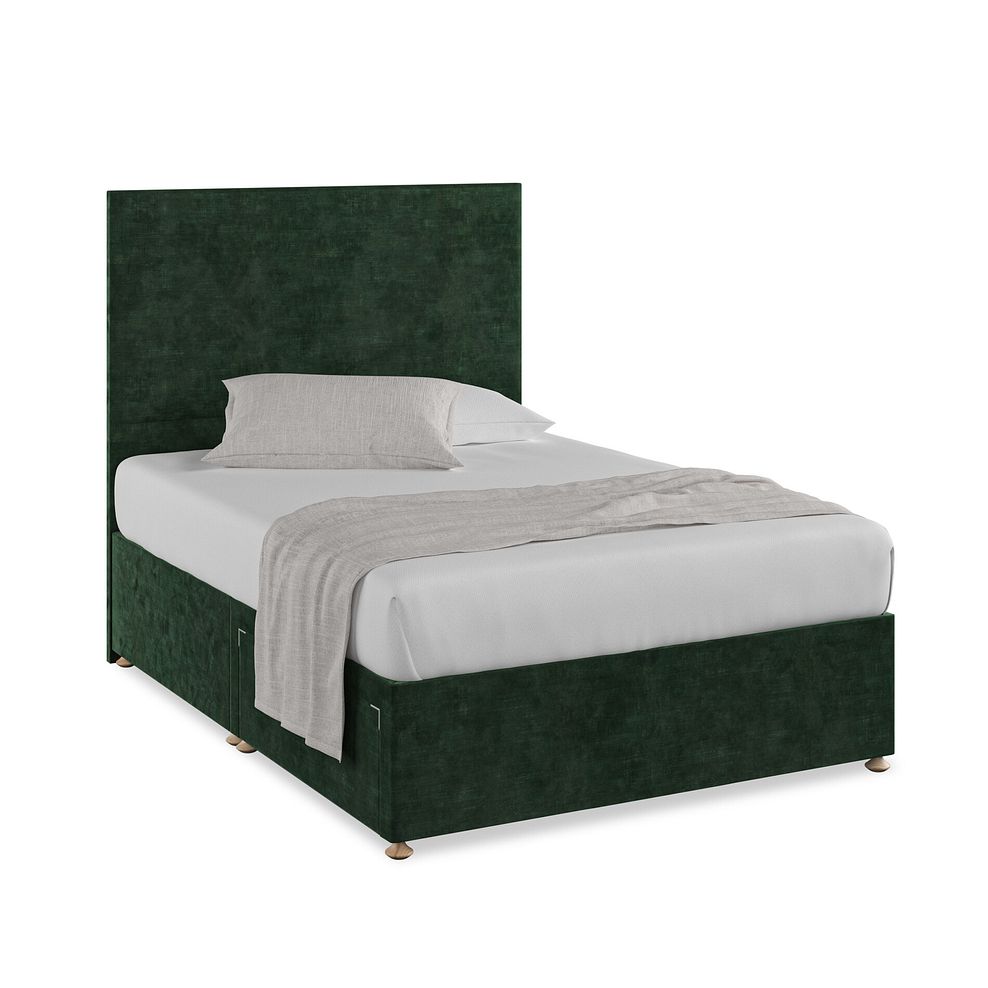 Penzance Double 2 Drawer Divan Bed in Heritage Velvet - Bottle Green 1