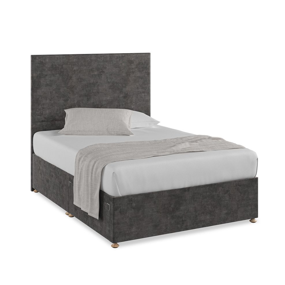Penzance Double 2 Drawer Divan Bed in Heritage Velvet - Steel 1