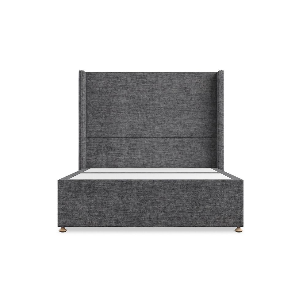 Penzance Double 2 Drawer Divan Bed with Winged Headboard in Brooklyn Fabric - Asteroid Grey 3