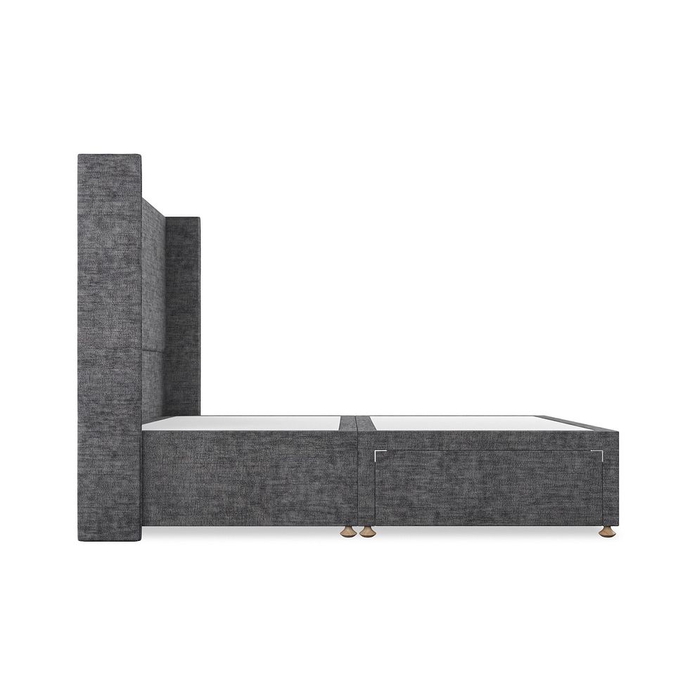 Penzance Double 2 Drawer Divan Bed with Winged Headboard in Brooklyn Fabric - Asteroid Grey 4