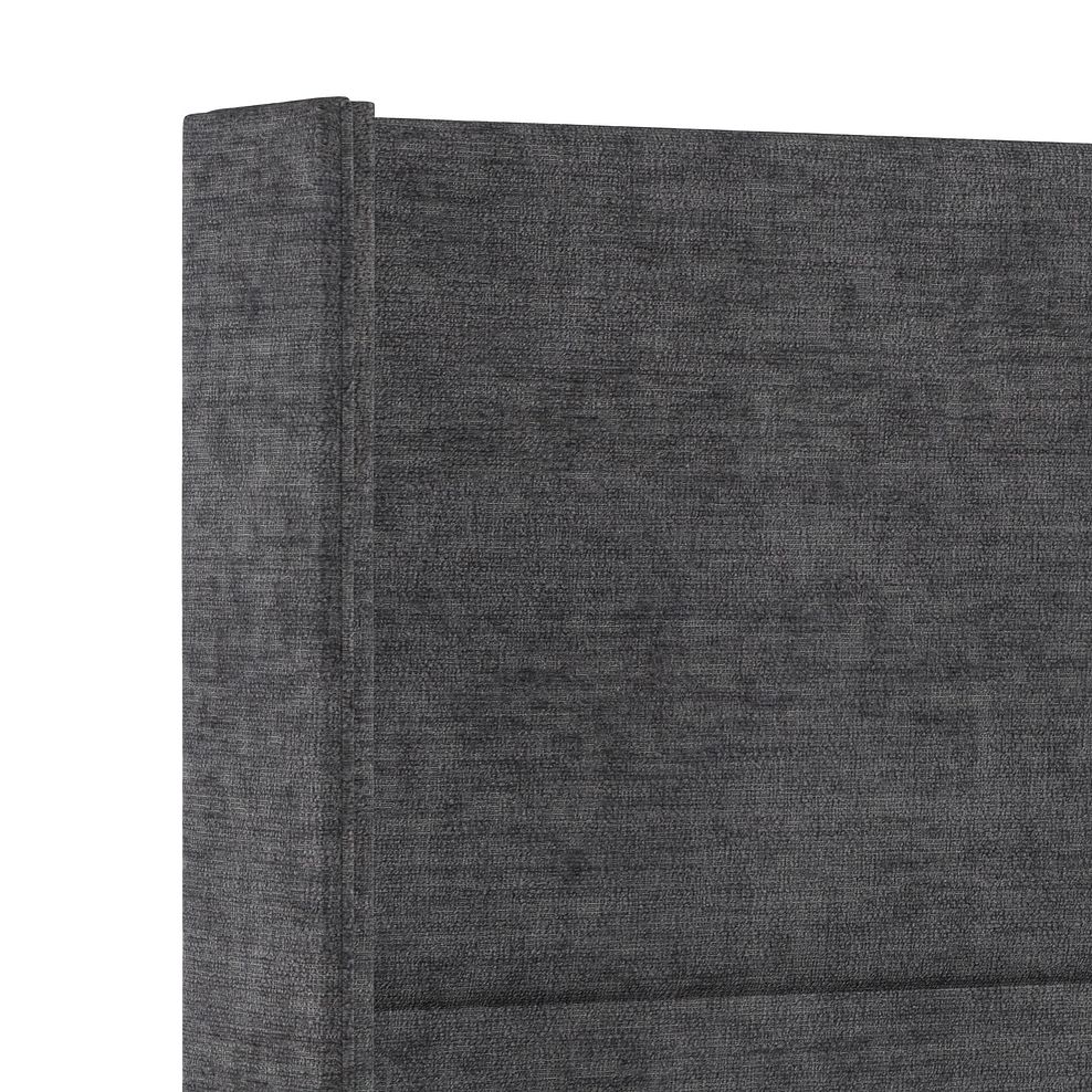 Penzance Double 2 Drawer Divan Bed with Winged Headboard in Brooklyn Fabric - Asteroid Grey 5