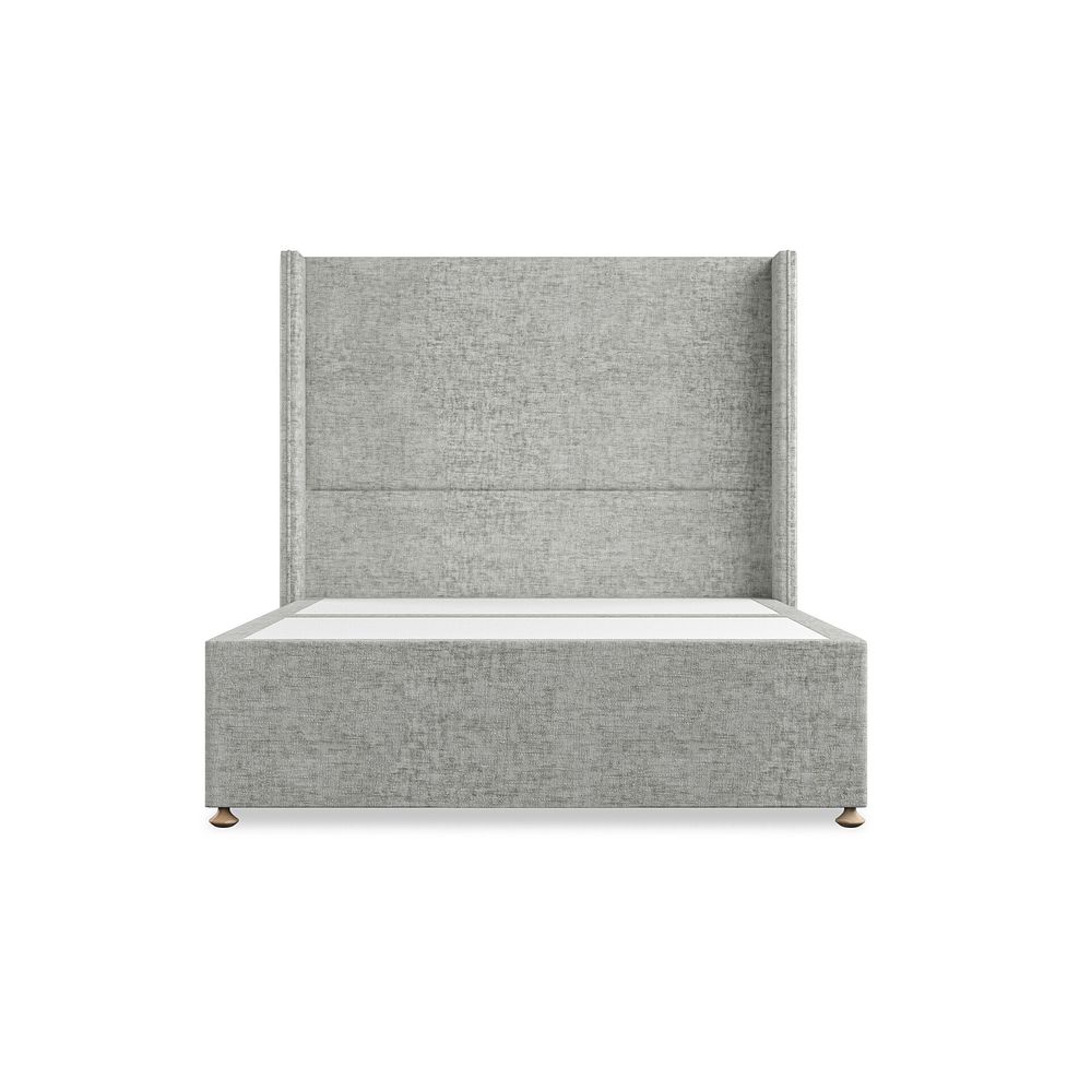 Penzance Double 2 Drawer Divan Bed with Winged Headboard in Brooklyn Fabric - Fallow Grey 3