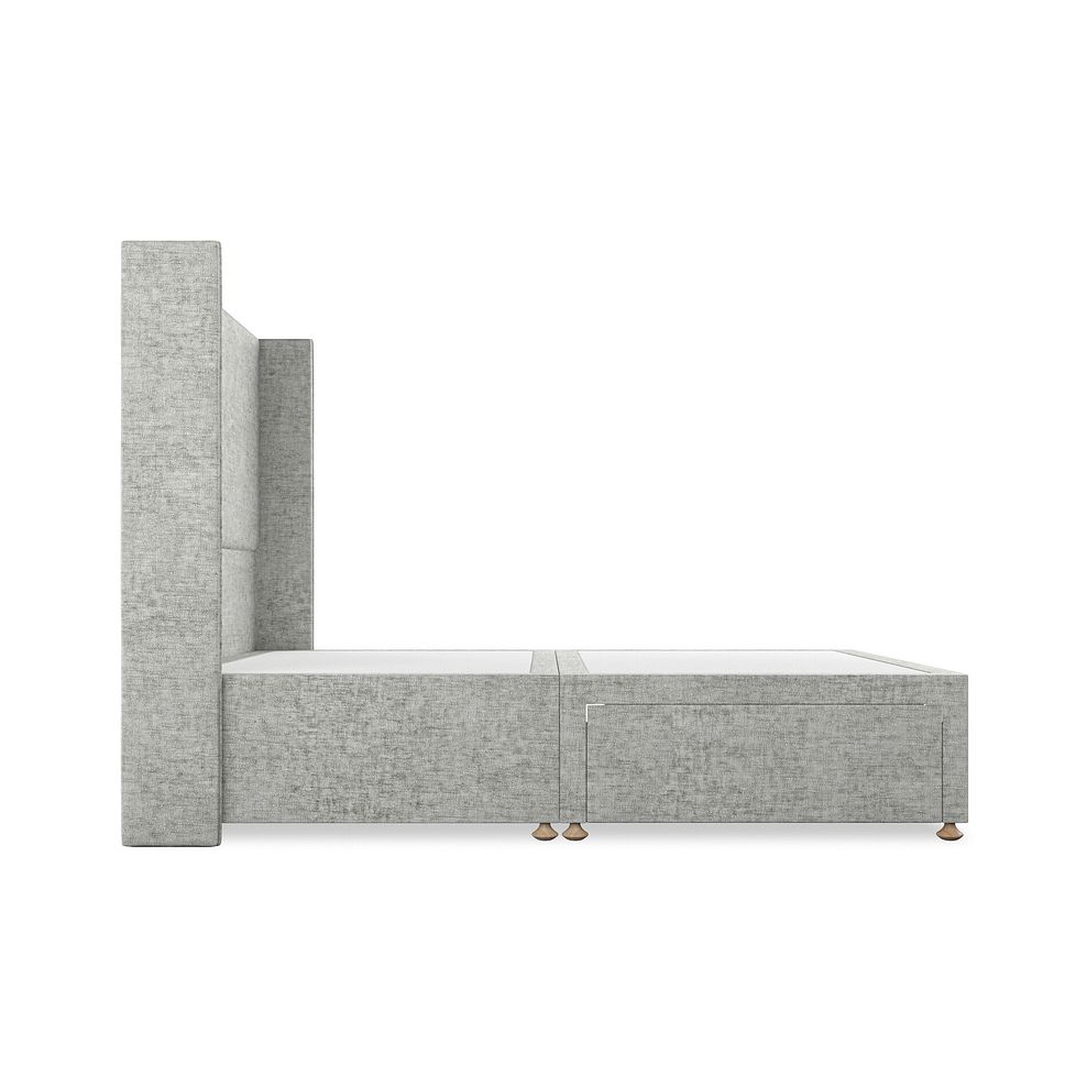 Penzance Double 2 Drawer Divan Bed with Winged Headboard in Brooklyn Fabric - Fallow Grey 4