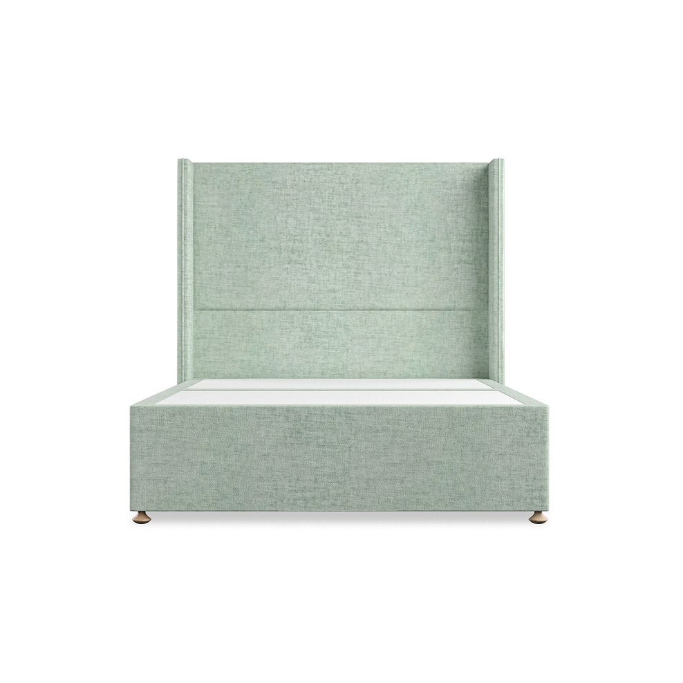 Penzance Double 2 Drawer Divan Bed with Winged Headboard in Brooklyn Fabric - Glacier 3