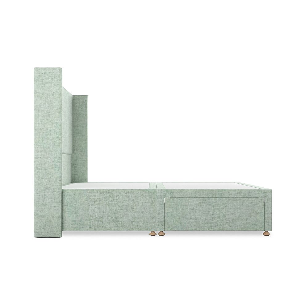 Penzance Double 2 Drawer Divan Bed with Winged Headboard in Brooklyn Fabric - Glacier 4