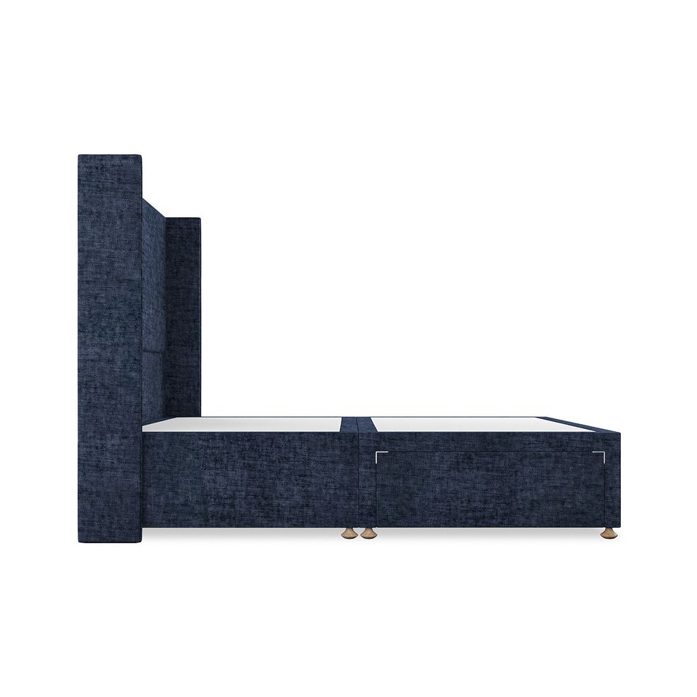 Penzance Double 2 Drawer Divan Bed with Winged Headboard in Brooklyn Fabric - Hummingbird Blue 4