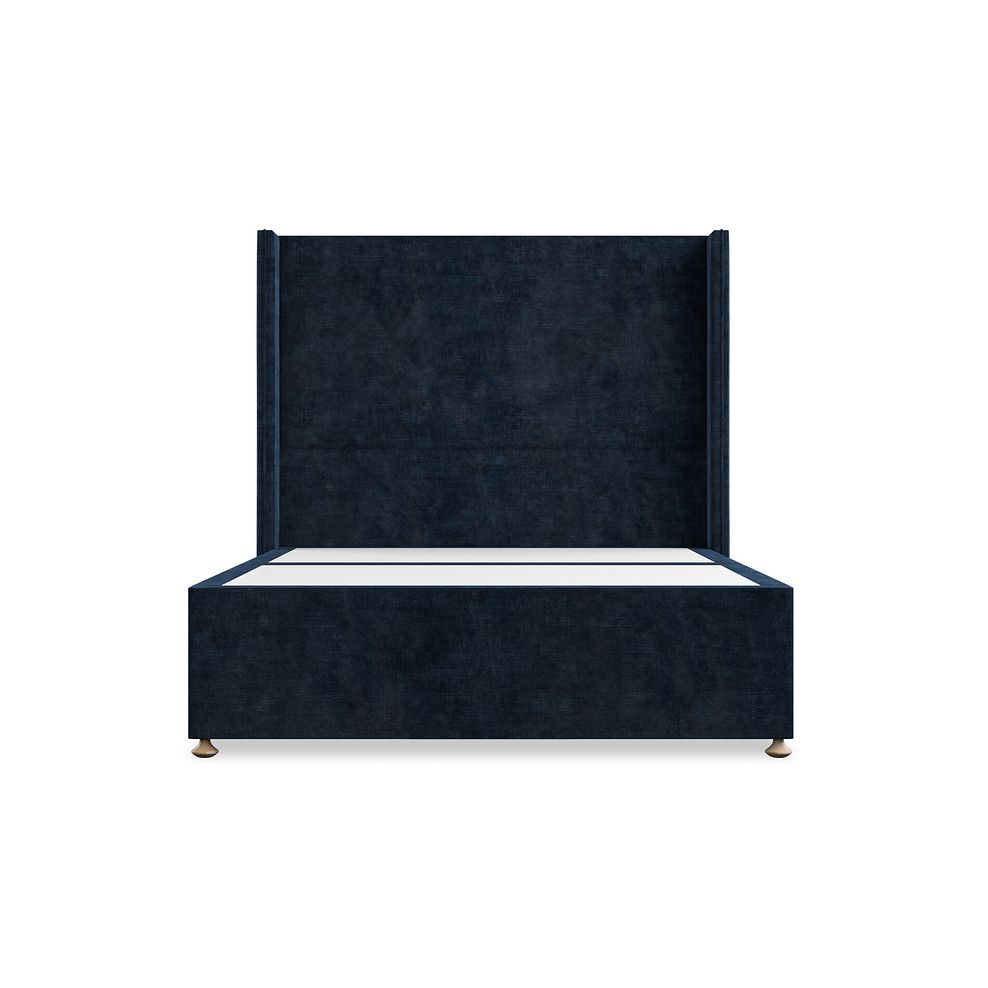 Penzance Double 2 Drawer Divan Bed with Winged Headboard in Heritage Velvet - Royal Blue 3