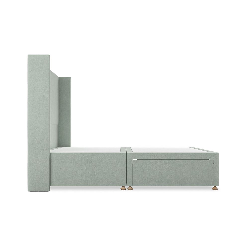 Penzance Double 2 Drawer Divan Bed with Winged Headboard in Venice Fabric - Duck Egg 4