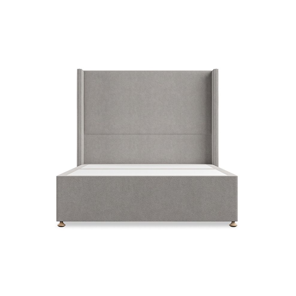 Penzance Double 2 Drawer Divan Bed with Winged Headboard in Venice Fabric - Grey 3