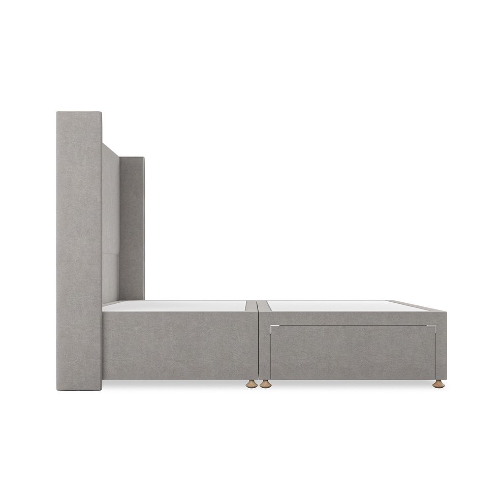Penzance Double 2 Drawer Divan Bed with Winged Headboard in Venice Fabric - Grey 4