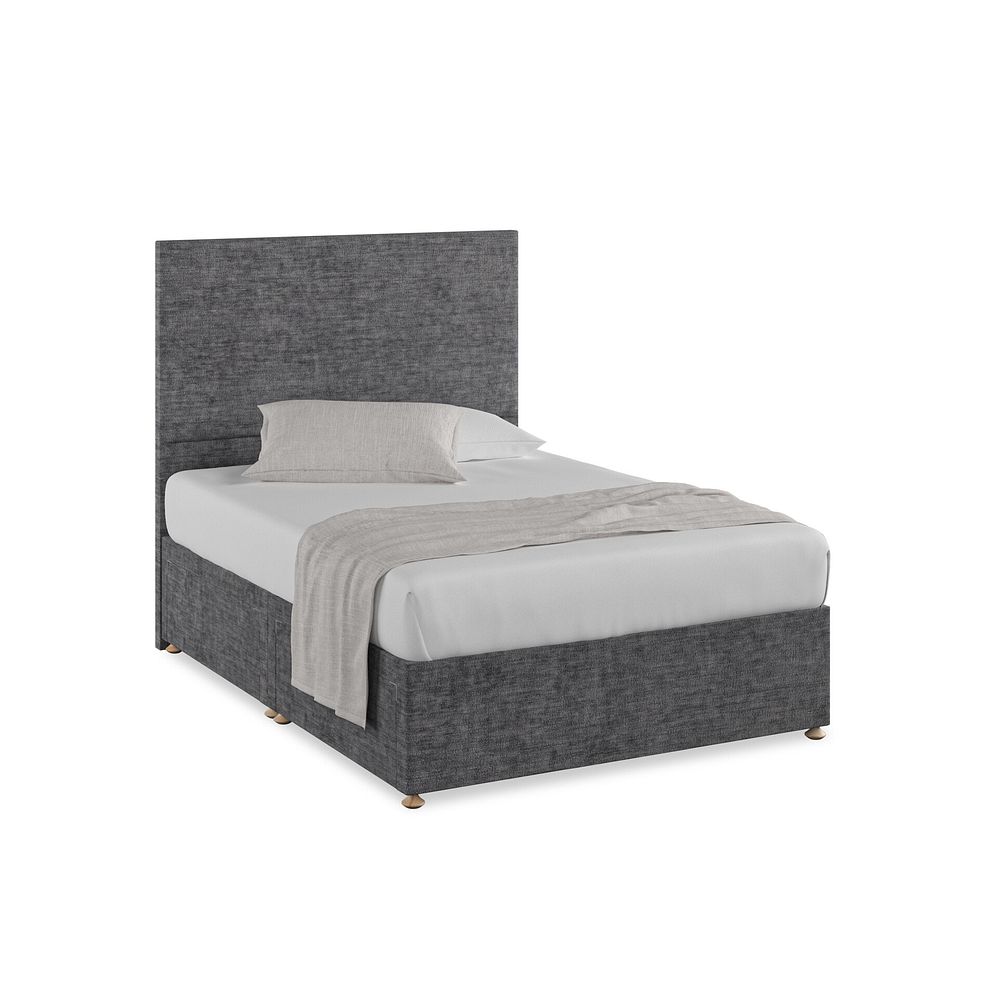 Penzance Double 4 Drawer Divan Bed in Brooklyn Fabric - Asteroid Grey 1