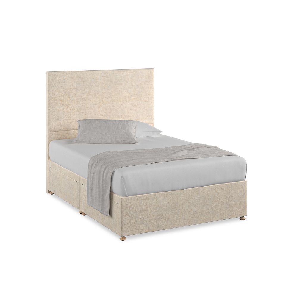 Penzance Double 4 Drawer Divan Bed in Brooklyn Fabric - Eggshell 1