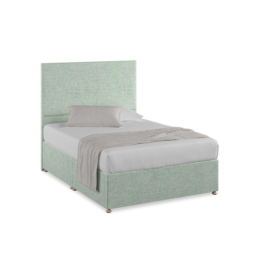 Penzance Double 4 Drawer Divan Bed in Brooklyn Fabric - Glacier 1