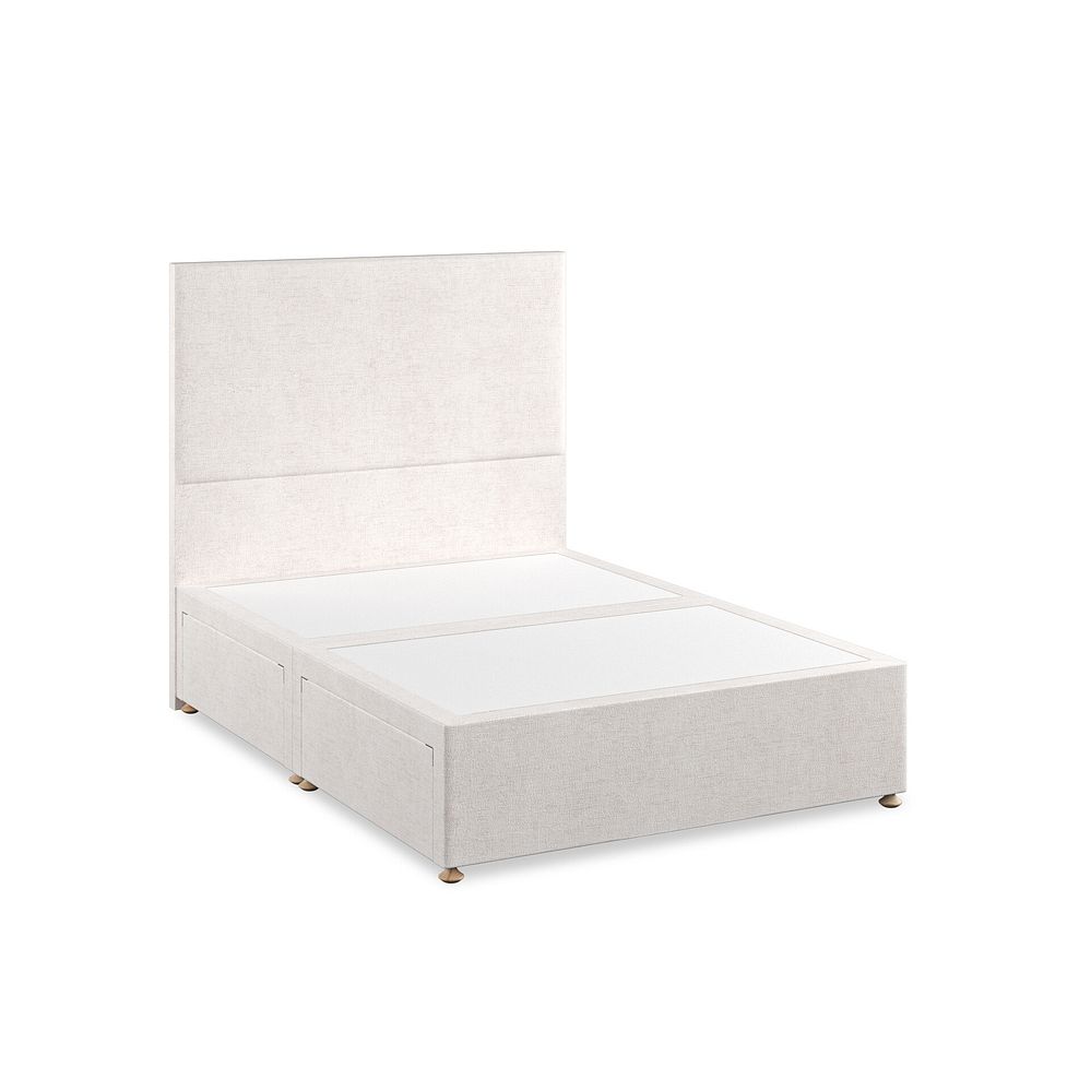 Penzance Double 4 Drawer Divan Bed in Brooklyn Fabric - Lace White 2