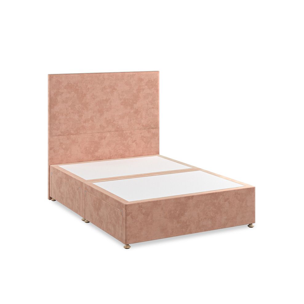 Penzance Double 4 Drawer Divan Bed in Heritage Velvet - Powder Pink 2