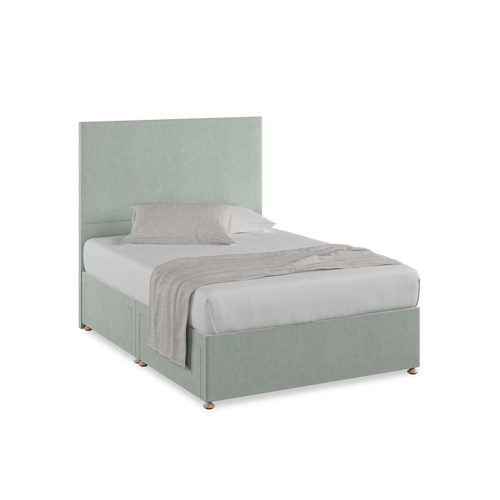 Penzance Double 4 Drawer Divan Bed in Venice Fabric - Duck Egg 1