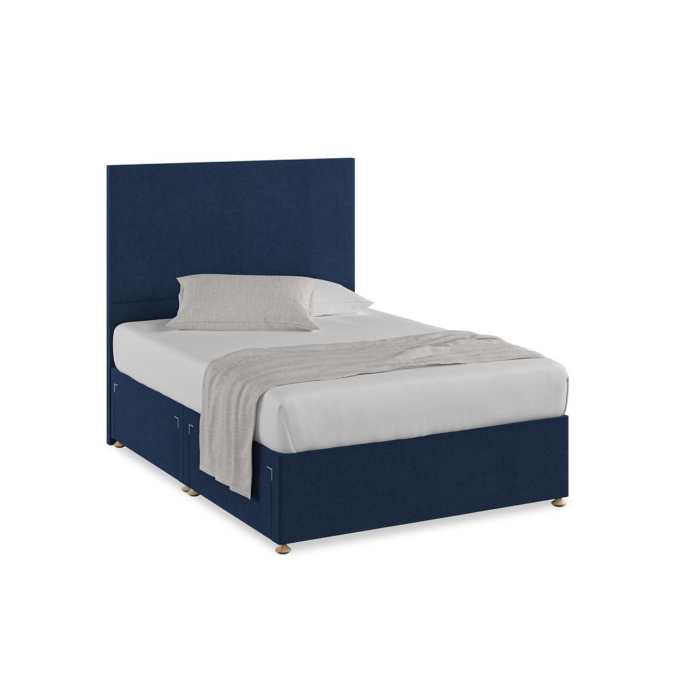 Penzance Double 4 Drawer Divan Bed in Venice Fabric - Marine 1
