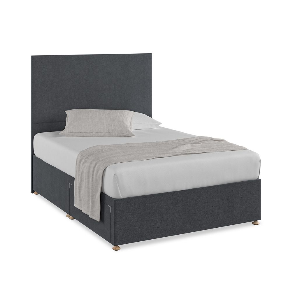Penzance Double 2 Drawer Divan Bed in Venice Fabric - Anthracite 1