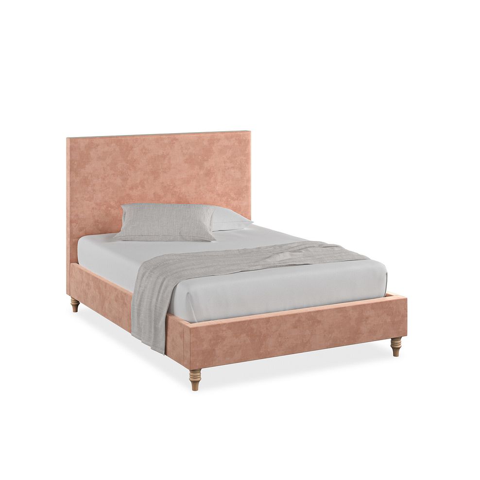 Penzance Double Bed in Heritage Velvet - Powder Pink 1
