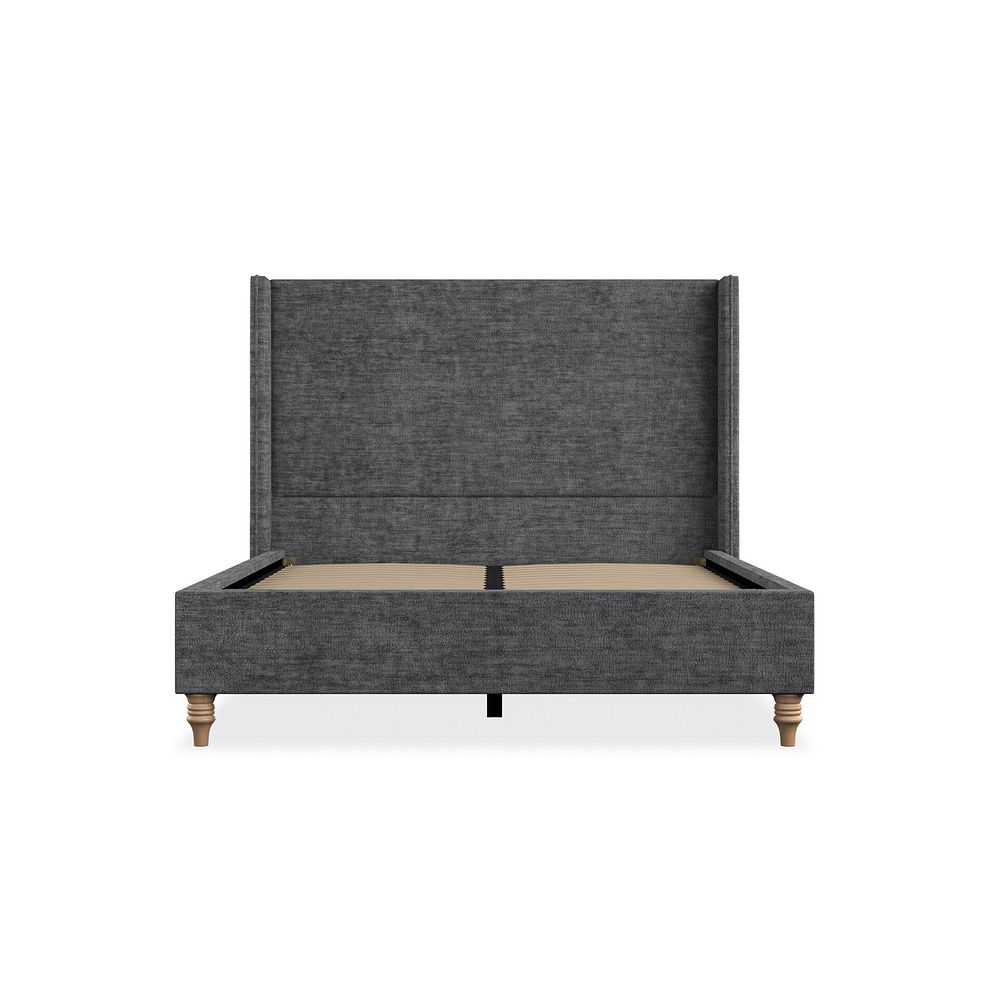 Penzance Double Bed with Winged Headboard in Brooklyn Fabric - Asteroid Grey 3