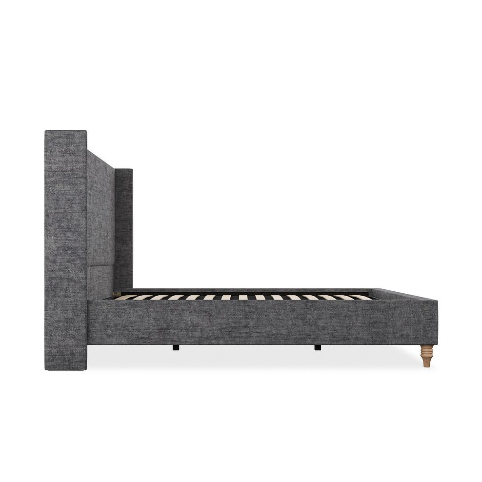 Penzance Double Bed with Winged Headboard in Brooklyn Fabric - Asteroid Grey 4