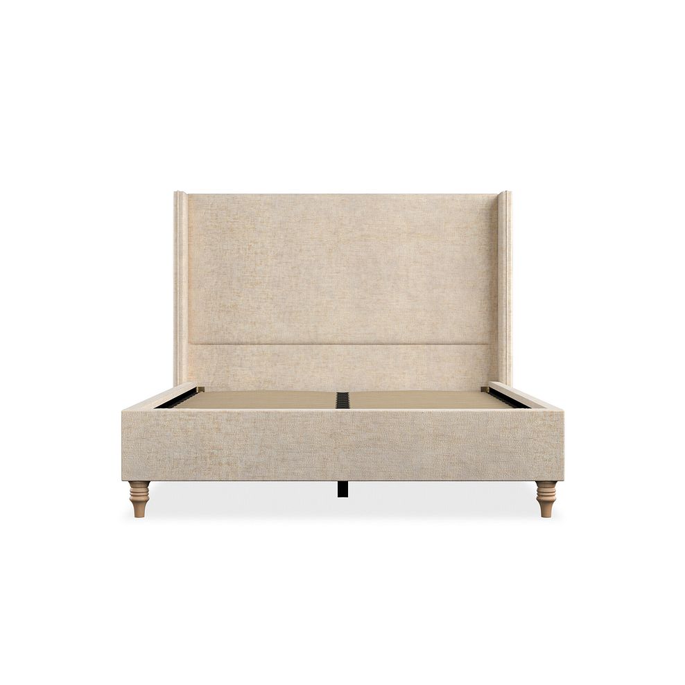 Penzance Double Bed with Winged Headboard in Brooklyn Fabric - Eggshell 3