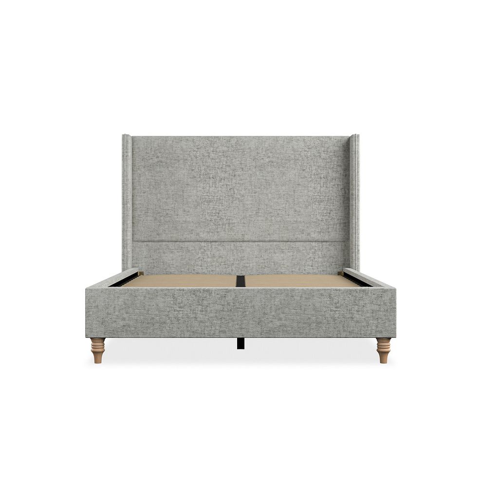 Penzance Double Bed with Winged Headboard in Brooklyn Fabric - Fallow Grey 3