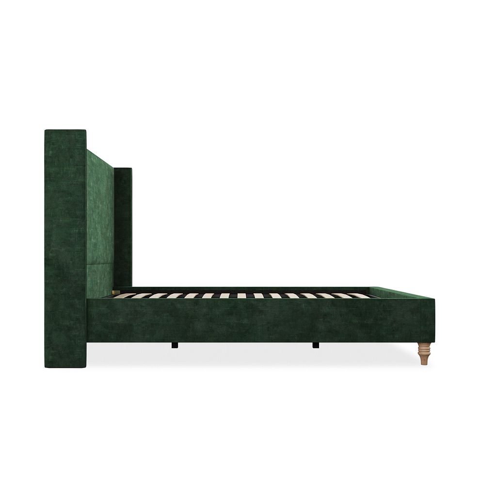 Penzance Double Bed with Winged Headboard in Heritage Velvet - Bottle Green 4