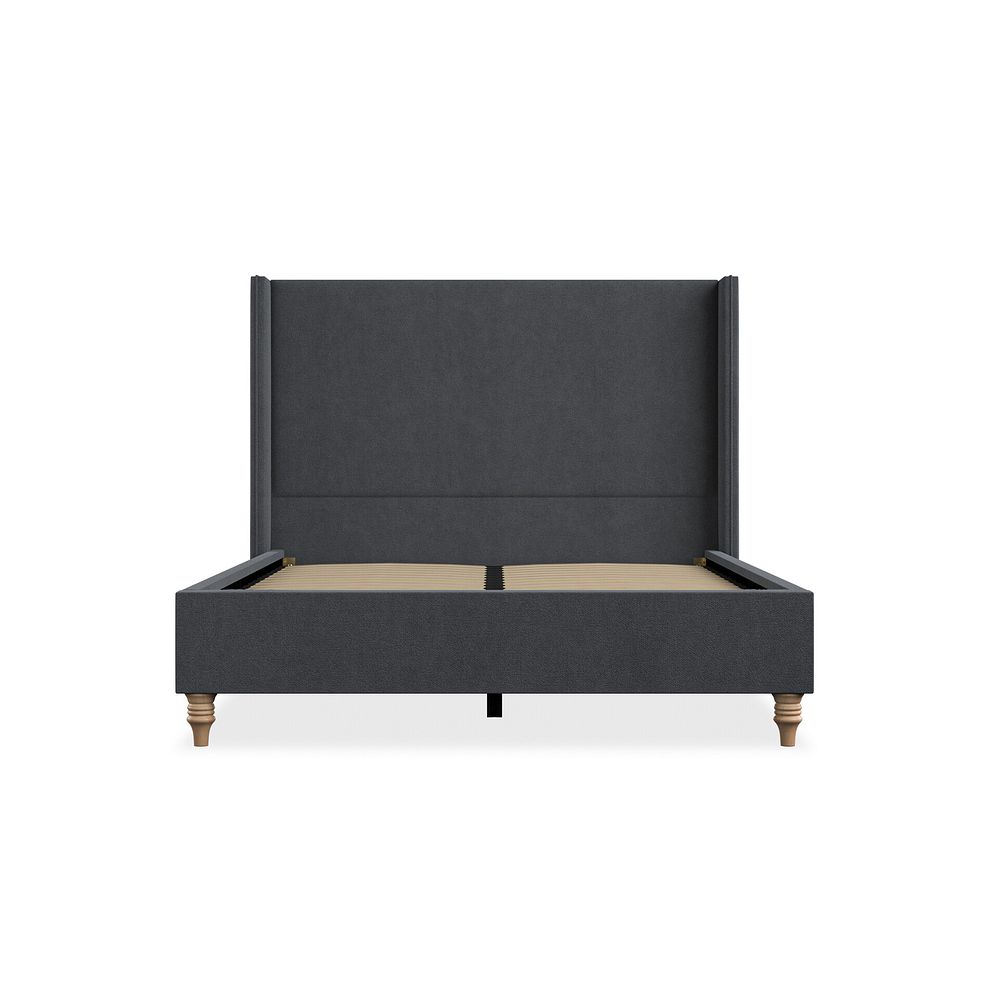 Penzance Double Bed with Winged Headboard in Venice Fabric - Anthracite 3