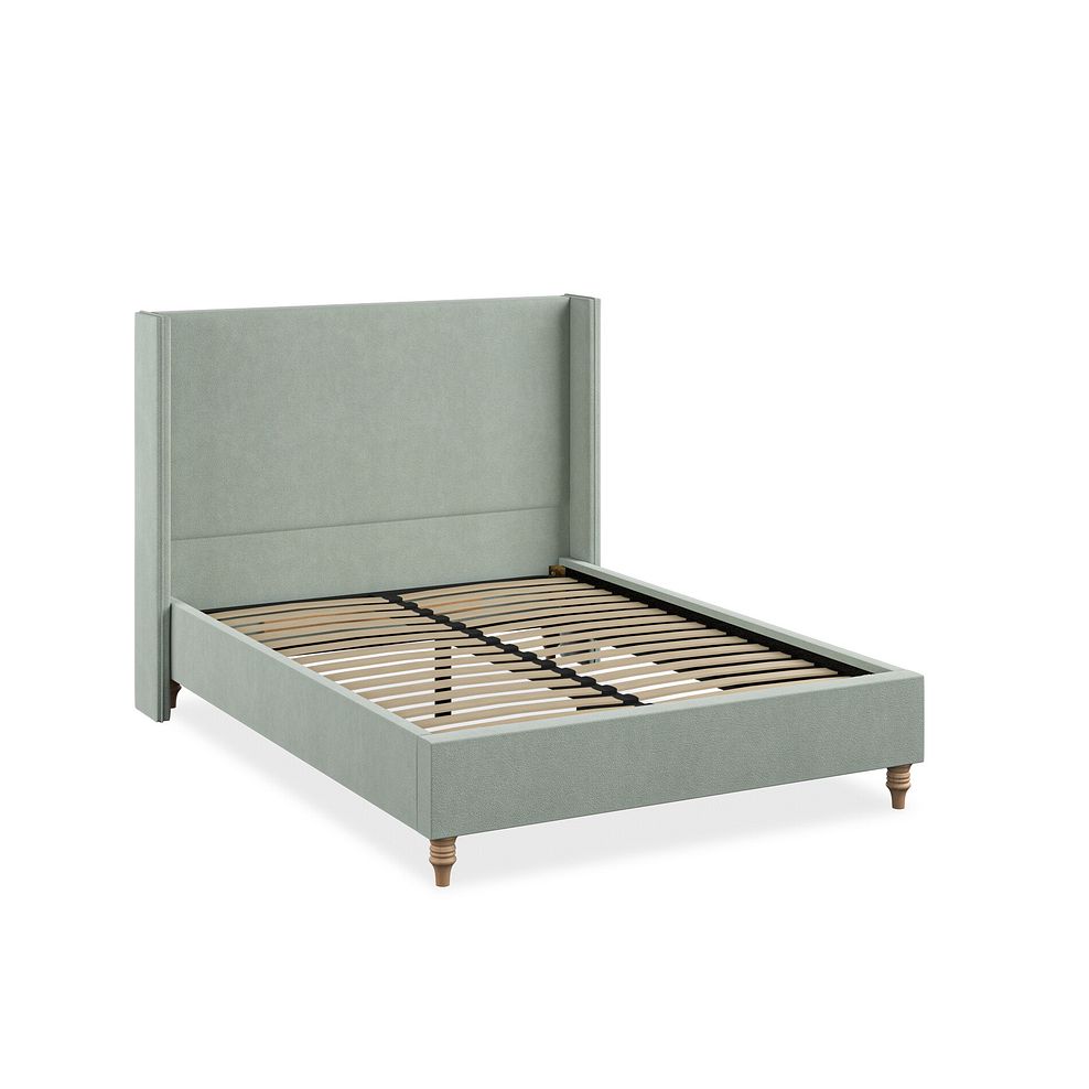 Penzance Double Bed with Winged Headboard in Venice Fabric - Duck Egg 2