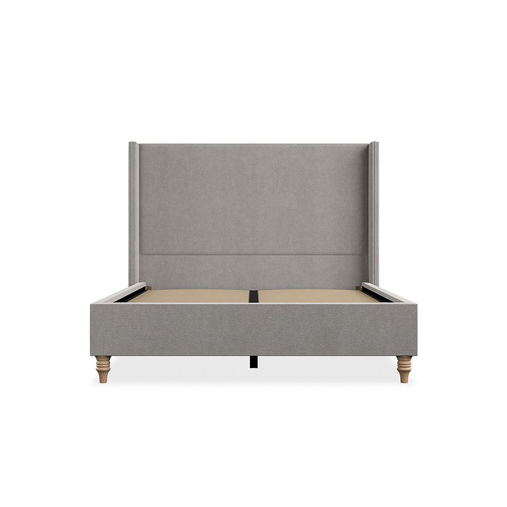 Penzance Double Bed with Winged Headboard in Venice Fabric - Grey 3