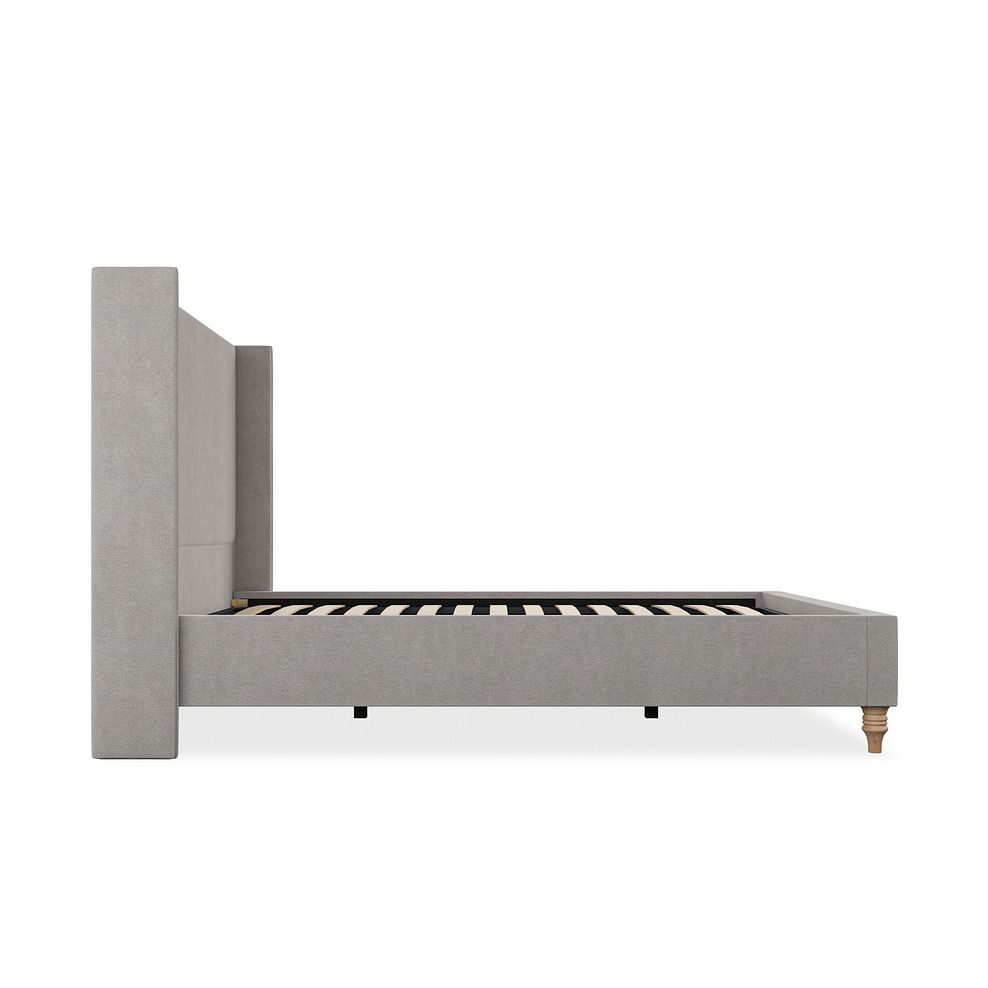 Penzance Double Bed with Winged Headboard in Venice Fabric - Grey 4