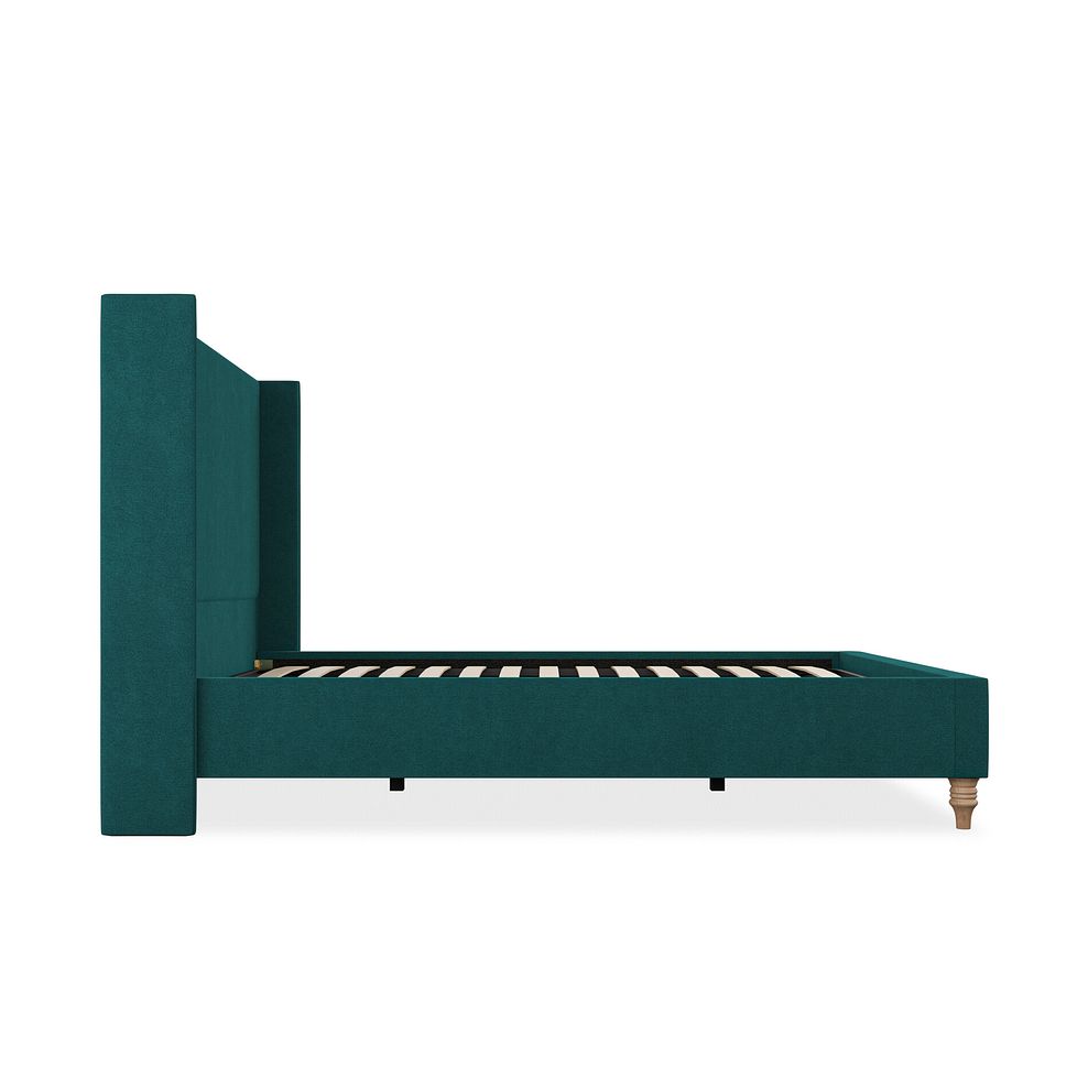 Penzance Double Bed with Winged Headboard in Venice Fabric - Teal 4