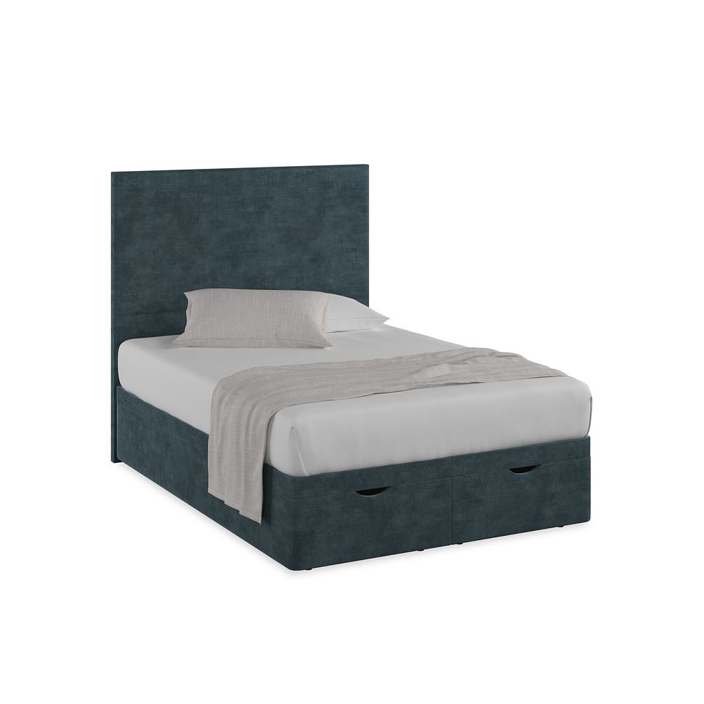 Penzance Double Storage Ottoman Bed in Heritage Velvet - Airforce 1