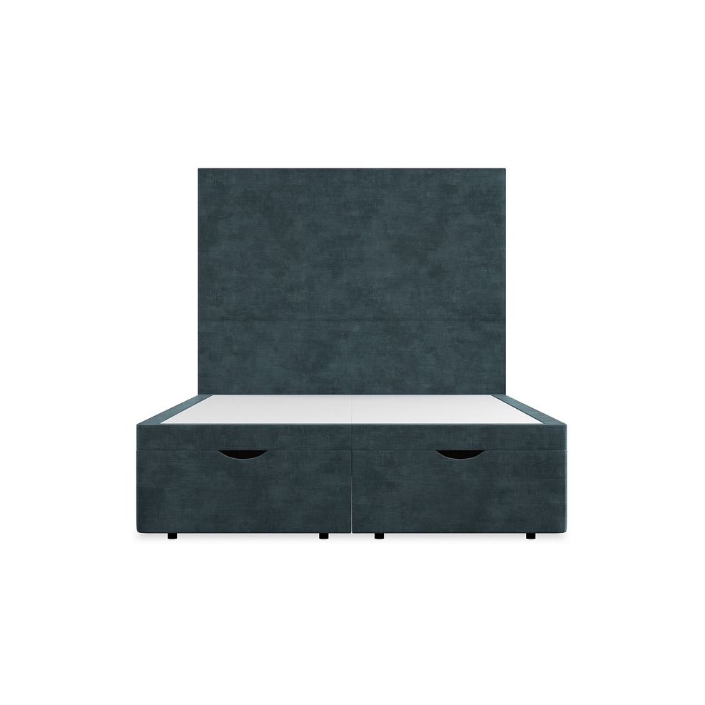 Penzance Double Storage Ottoman Bed in Heritage Velvet - Airforce 4