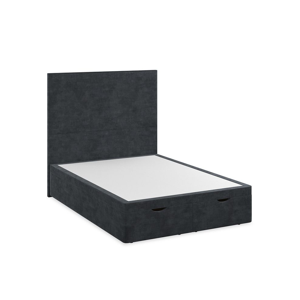 Penzance Double Storage Ottoman Bed in Heritage Velvet - Charcoal 2