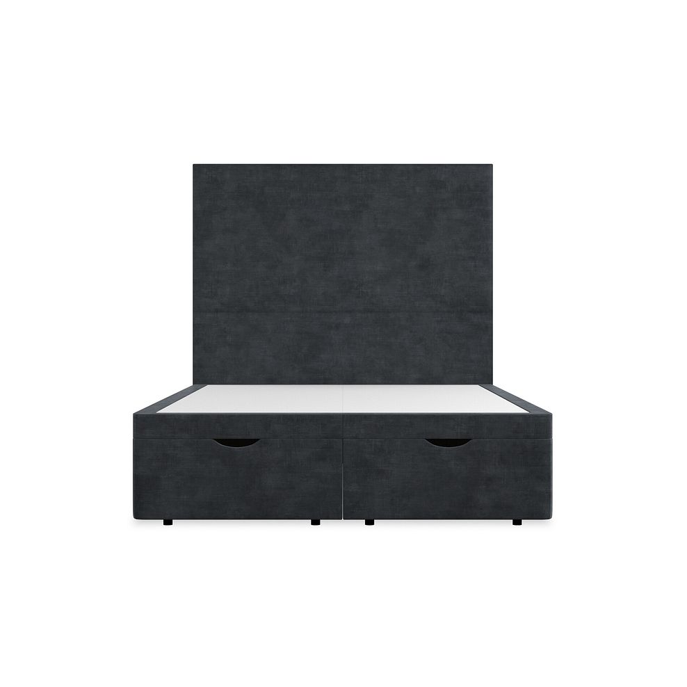 Penzance Double Storage Ottoman Bed in Heritage Velvet - Charcoal 4